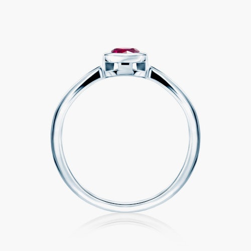 Pierścionek zaręczynowy SAVICKI: białe złoto, rubin